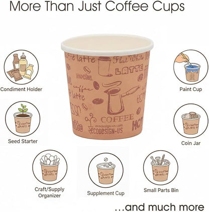 4 Oz Espresso Paper Cups with Black Lids - Image 5