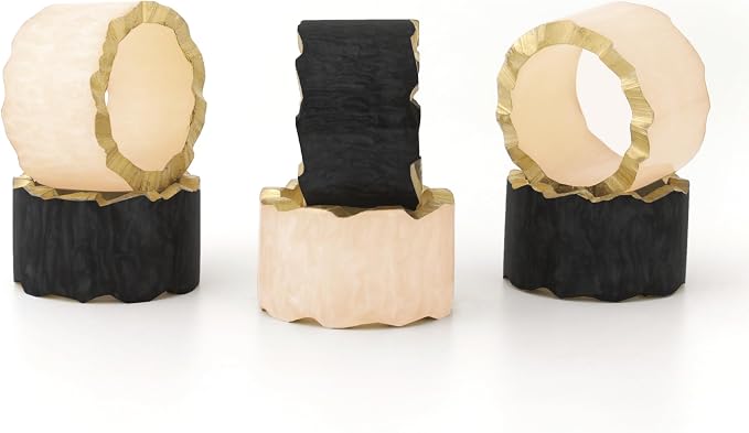 Rustic Epoxy Resin Napkin Rings, each 2x2x1 in., smooth finish, holiday dinners - Image 5