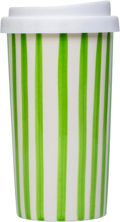Ceramic Travel Mug with Lid – Aesthetic Coffee Cup, Minimalist Reusable Coffee - Image 3