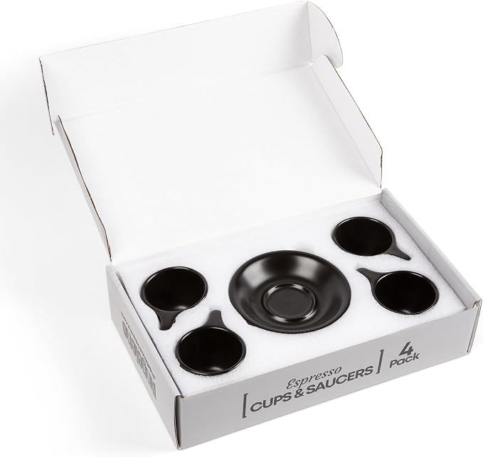 ANGELENO Coffee Espresso Cups Set of 4, 2.7oz Porcelain Ceramic Demitasse Cups - Image 5