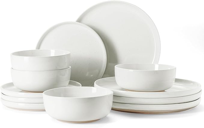 Famiware Milkyway 12-Piece Stoneware Dinnerware Set, Dishes Set by Famiware