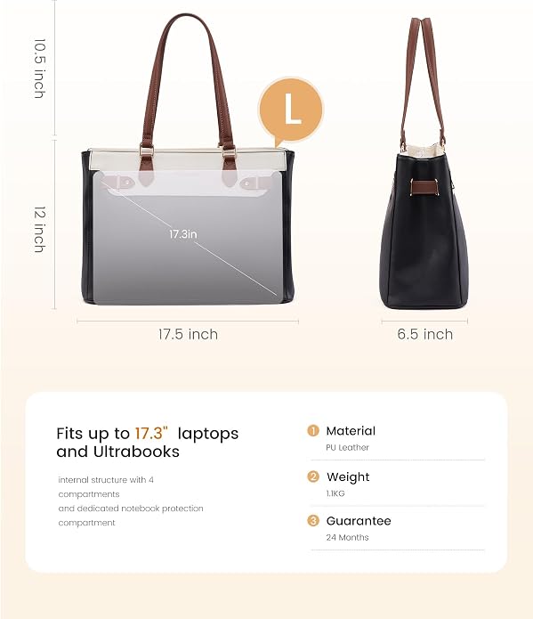 LOVEVOOK Laptop Tote Bag for Women Work, Teacher Tote Bag - Image 4