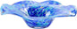 Hand Blown Murano-style Art Glass Bowl, 10.2-Inch Large Decorative Centerpiece for Table, Cobalt Blue Fruit Display & Kitchen Counter Decor