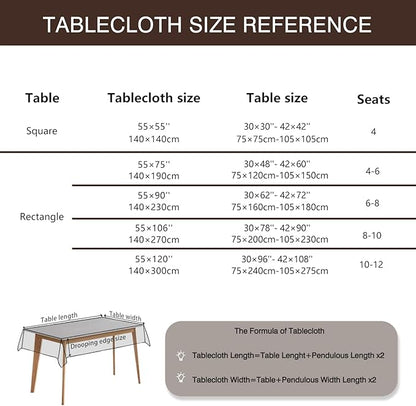 JIALE Textured Tablecloth, Heavy Duty Linen Style Farmhouse Table Cloth Rectangle Table, Wrinkle-Free Washable Waterproof Table Cover for Kitchen, Dining, Parties, 55"x106", Light Brown