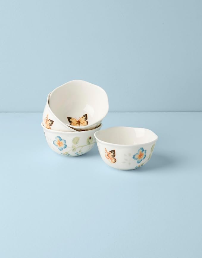 Lenox Butterfly Meadow Porcelain 4-Piece Dessert Bowl Set - Image 3