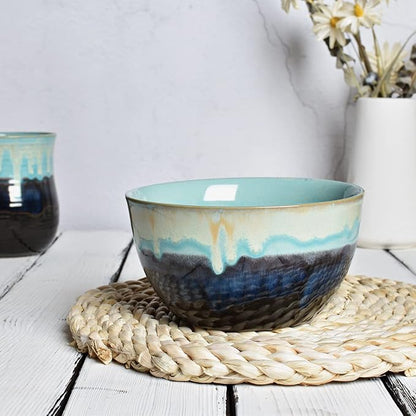 Stoneware Cereal Bowls Set of 4, 26 Oz, Soup Bowls - Image 4