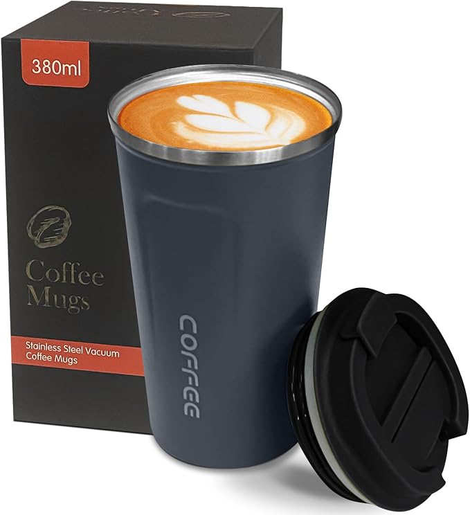 Insulated Travel Coffee Mug, Stainless Steel Coffee Cup by YINBAOGE