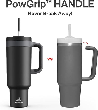 POWCAN 50 oz Tumbler with Handle, 2-in-1 Straw and Sip Lid, Dishwasher Safe - Image 3