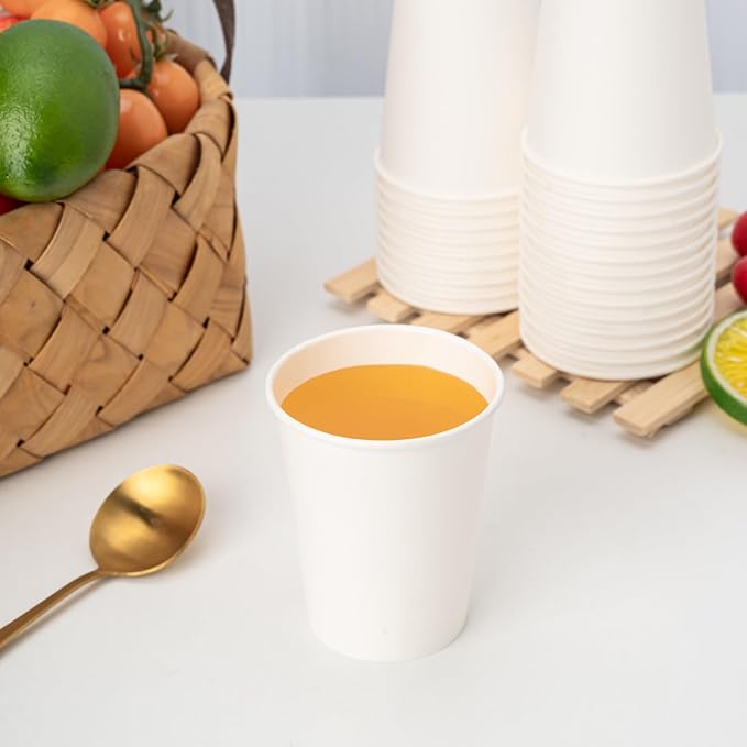 RACETOP 8 oz 500 Pack Disposable Paper Coffee Cups, Disposable Paper Cups - Image 6