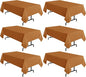 sancua 6 Pack Tablecloth Rectangular 60x102 Inch Light Brown, Thanksgiving Table Cloth Rectangle for 6 Foot Tables - Stain and Wrinkle Resistant Washable Polyester Cover for Fall Dining Parties Bronze