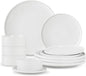 12 Piece Ceramic Dinnerware Set for 4, Modern Minimalist Stoneware Dinner Plates and Bowls, Microwave Safe, Dishwasher Safe, Versatile for All Seasons, Matte White