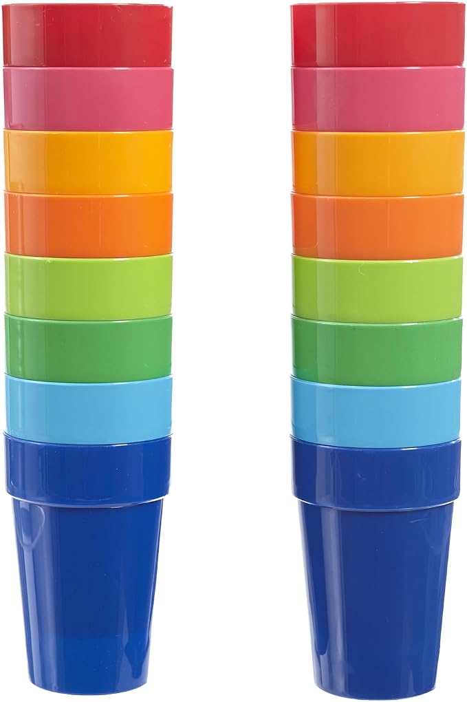 US Acrylic Spectrum Unbreakable Plastic 10 ounce Stackable Juice Tumblers in 8 by USAcrylic