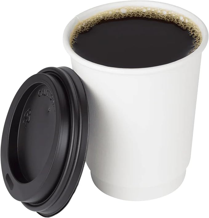 Karat 8 oz Double-Wall Insulated Coffee Cup White Disposable Paper Hot Cup - Image 6