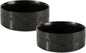 Ceramic Dog Bowl Set, 7.3" Dog Bowls with Anti-Slip Rings for Medium Breed Dogs, 5 Cup Food and Water Bowls, Pet Dishes for Medium-Sized Dogs, Dishwasher Safe (Double Bowls - Black, 7.3 inch)