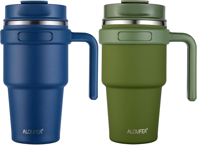 20 oz Insulated Travel Coffee Mug Tumbler by ALOUFEA