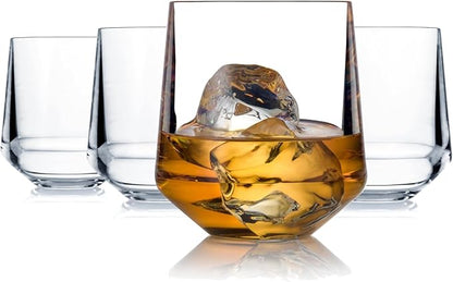 Drinique Unbreakable Stemless Wine Glasses – Set of 4 | 12oz Tritan Plastic | Made with 50% Recycled Content | Reusable, Dishwasher Safe, BPA-Free, Shatterproof | Indoor, Outdoor, Everyday Use - Clear