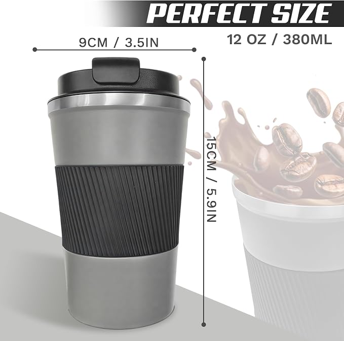 Vacuum Insulated Stainless Steel Travel Coffee Mug, Leak Proof Cup - Image 4