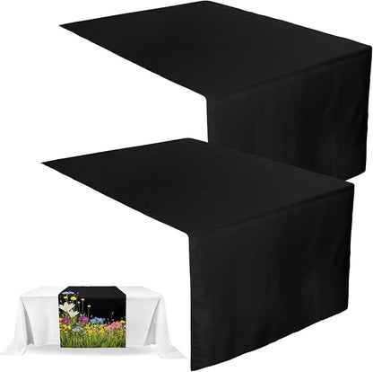 2 Pcs Black Sublimation Table Runners Blanks 36 x 72 Inch Polyester Table by Breling
