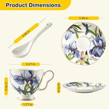 Bone China Tea Cup and Saucer Set - Image 6