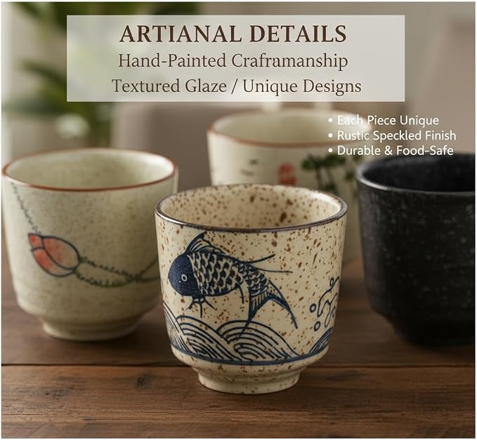 DAYUMKOU 6 Pack Japanese Tea Cup No handle - Image 4