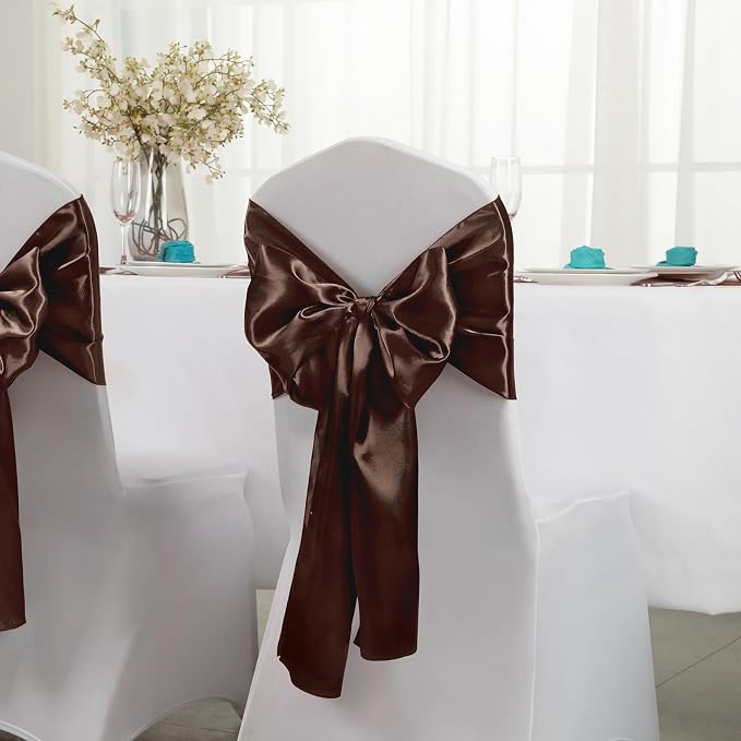 Horbaunal 12 Pack Brown Satin Table Runner 12 x 108 Inch | Smooth Table Runners - Image 3