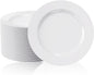 FOCUSLINE 100 Count White Plastic Plates 10 Inch, Disposable Heavy Duty Dinner by FOCUSLINE