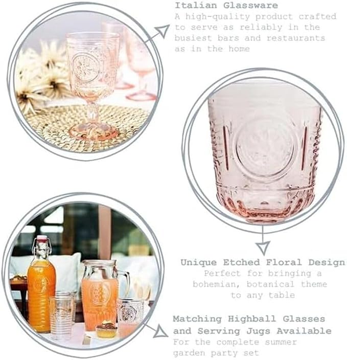 Bormioli Rocco Romantic Set Of 4 Stemware Glasses, 10.75 Oz. Colored Crystal - Image 3