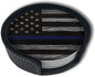 Thin Blue Line Leather Drinks Coasters by YISHOW