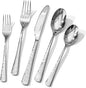 Silverware Set for 6, 30 Piece Flatware Set, 18/10 Stainless Steel | Hammered by KINGSTONE
