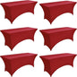 6-Pack 6ft Spandex Table Covers for Rectangle Standard Folding Tables - Wrinkle Resistant Stretch Tablecloths - Ultimate Fitted Table Protector for Parties, Trade Shows, Wedding