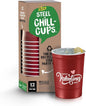16 oz. Party Cups 'Happy Valentine's Day' Heart Design for Cold Drinks, Durable, Disposable, Recyclable, Made in USA, Red, 12 Count