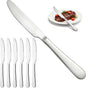 6 Piece Stainless Steel Dinner Knives Set, 9 Inch | Mirror Polished Blade by Flying+Leaves