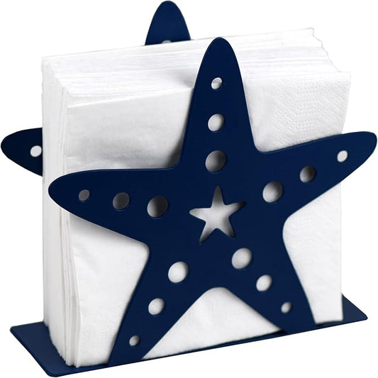 OIGUMR napkin holder farmhouse napkin holder 6x 5.5 inch (Blue Star, 1)