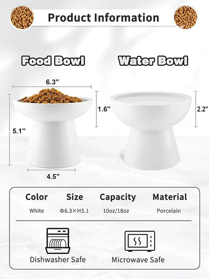 LoeJan Elevated Food and Water Bowls Set, Extra Wide and Raised Ceramic Feeder - Image 2