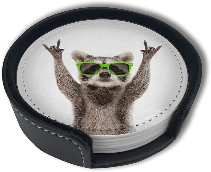 Novelty Raccoon Coasters for Drinks by Unknown