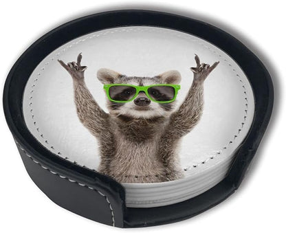 Novelty Raccoon Coasters for Drinks by Unknown