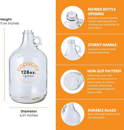 FastRack Glass Water Bottle Includes 38 mm Polyseal Cap, 1 gallon Capacity - Image 3