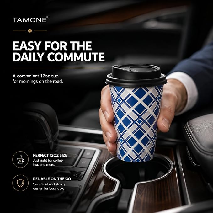 Tamone 100 PACK 12OZ Disposable Coffee Cups - Image 9