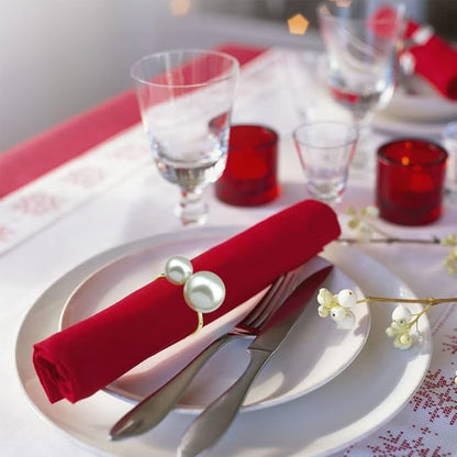 Napkin Rings - Pearl Gold Napkin Rings Set of 6 - Image 5