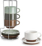 Sweese 8 Ounce Cappuccino Cups Set of 4, Porcelain Stackable Coffee Cups by Sweese