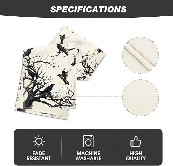 Artoid Mode 210 GSM Halloween Table Runner 13x120 Inch Home Party Decor | - Image 5