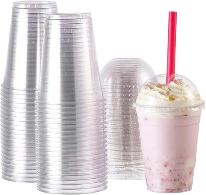 Plastic Cups With Dome Straw Slot Lids PET Crystal Clear Disposable Togo Cup - Image 2