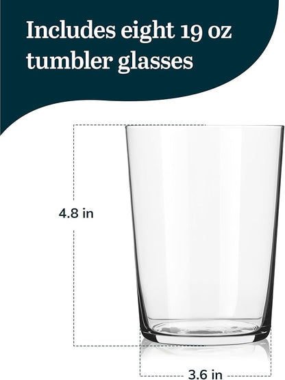 Libbey Café Tumbler Glass Set of 8, Dishwasher Safe Glass Cups Set, Versatile - Image 3