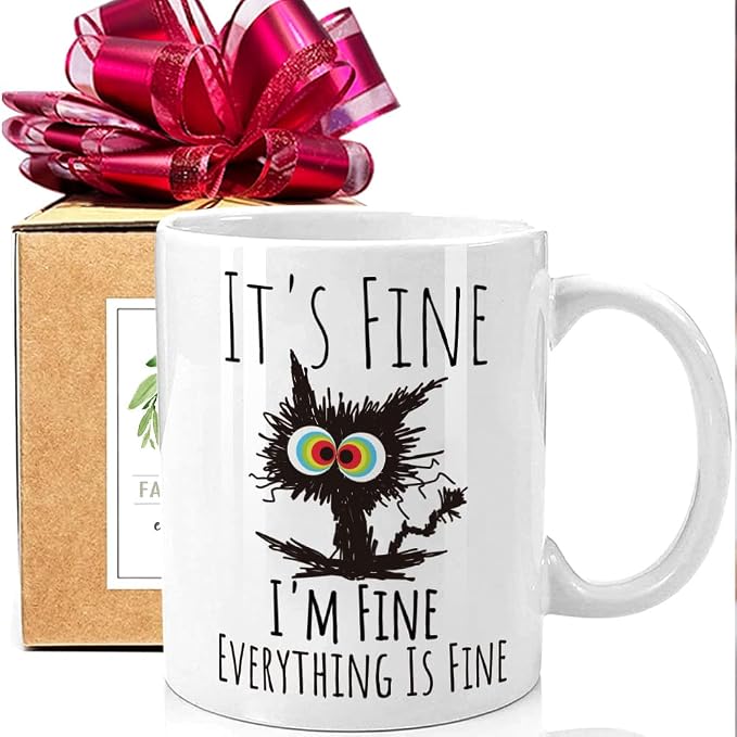 FALJIOK Funny Cat Coffee Mug Gifts by FALJIOK