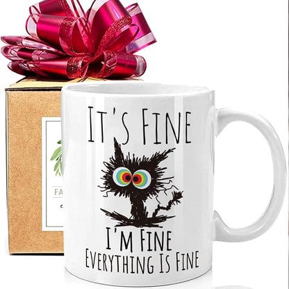 FALJIOK Funny Cat Coffee Mug Gifts by FALJIOK