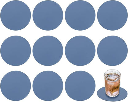 uxcell Round Faux Leather Coasters 4 Inch, Drink Coasters Suit by uxcell