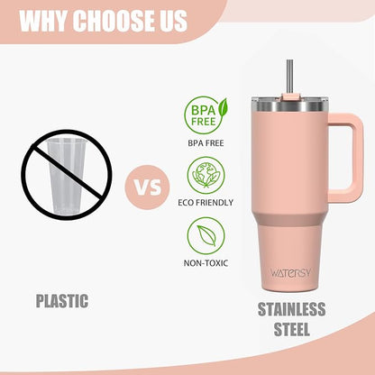 20 oz Tumbler with Handle, Tumbler with Lid and Straw, Double Wall Insulated - Image 5