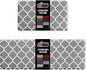 GORILLA GRIP 2 Pack Comfortable Cushioned Kitchen Mats for Floor, 17x29 + 17x59, Waterproof, Stain Resistant, 1/2 Inch Thick Ergonomic Standing Desk Anti Fatigue Mat, Foam Supports Feet, Grey White
