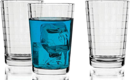 Circleware Matrix Juice Drinking Glasses, Huge Set of 10, Heavy Base Tumbler - Image 7