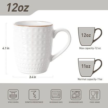 famiware Eden Coffee Mugs Sets of 4, 12 oz Ceramic Stoneware Mug Cup Set | - Image 3